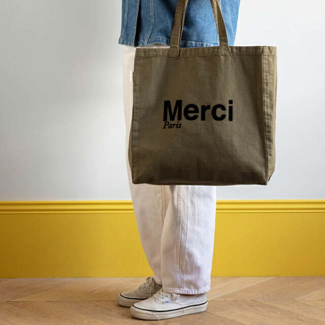 楽天市場】日本未発売【パリ直輸入】Merci cotton Tote Bag - Burgundy 