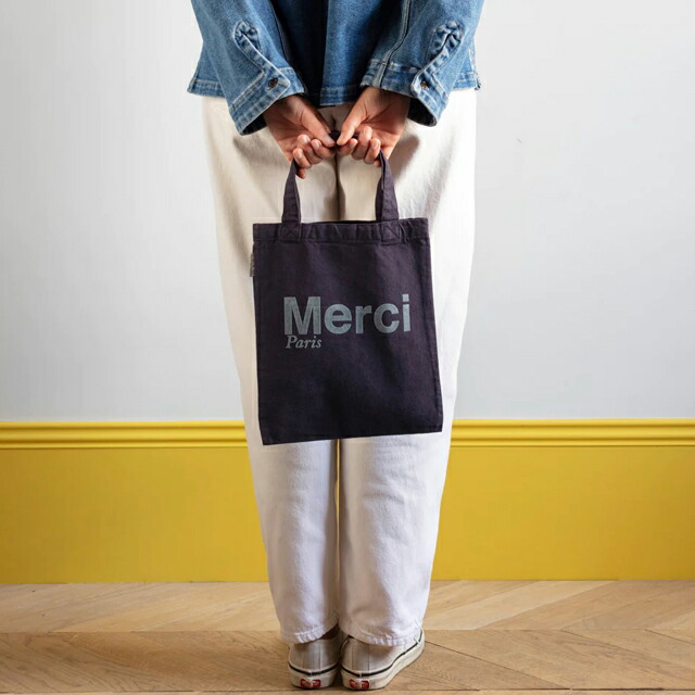 楽天市場】日本未発売【パリ直輸入】Merci cotton Tote Bag - Cream