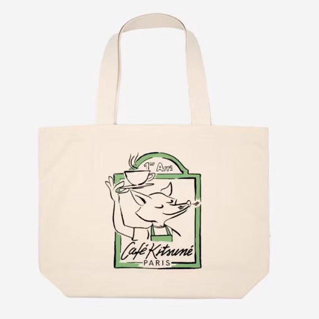 メゾンキツネ　限定ボーダーロゴ　トートバッグ 楽天市場】MAISON KITSUNE メゾンキツネ トートバッグ FOX HEAD