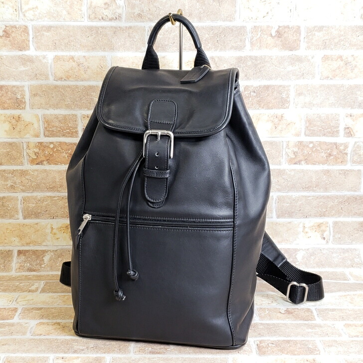【中古品】美品 オールドコーチ USA製 レザー リュックサック A4OK ブラック ユニセックス｜gypsophila　店