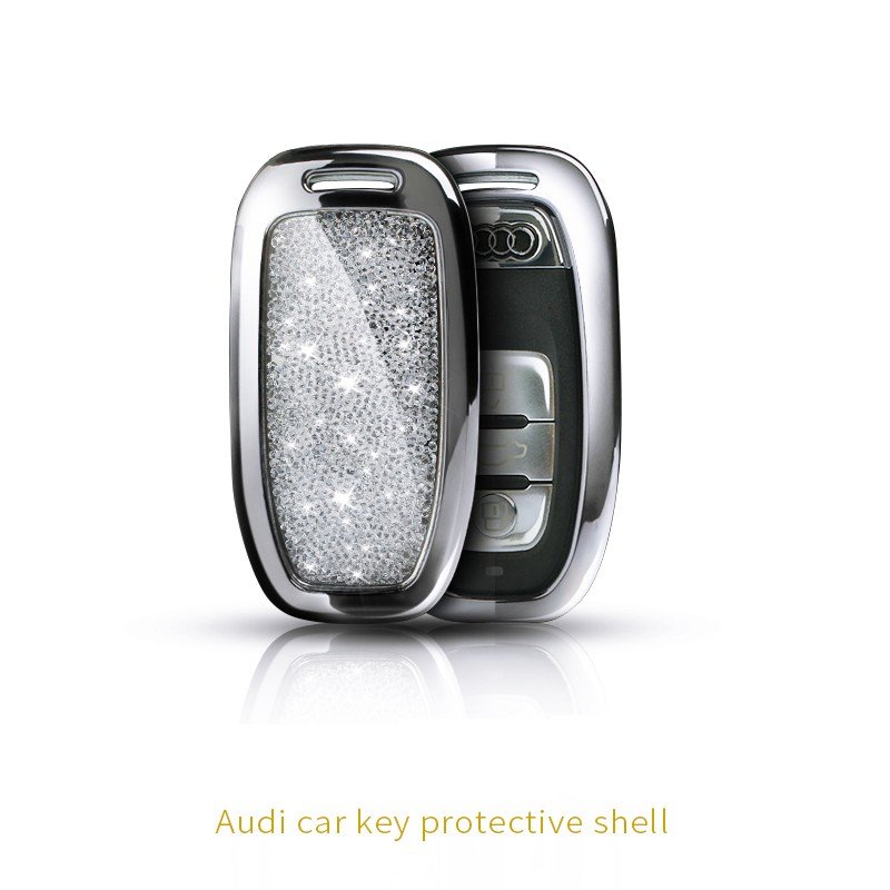 佩び物 カスタム 部分品 室内装飾 アウディ AUDI 備品 汎用  今めかしい 差し上げ物 一般受け クリスタルキーカバー キーホルター SY009