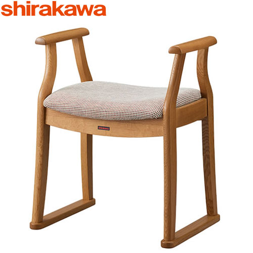 シラカワ家具 エントランスチェア 畳摺りスツール S-334A レッドオーク（ナラ材）飛騨高山 玄関家具 shirakawa