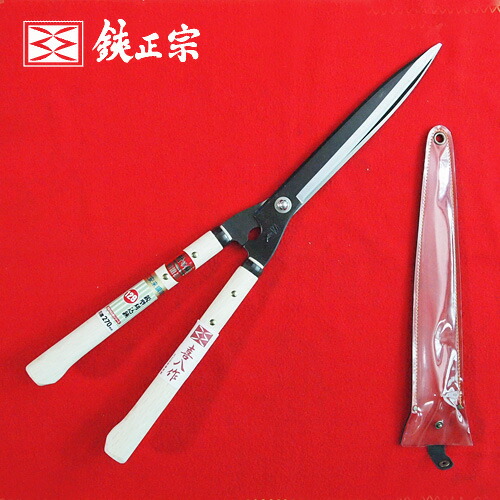 【s.】鋭型刈込鋏 1301：喜八作 鋭型刈込鋏 No.129 270mm 青紙（尺2寸樫柄） - 植木鋏