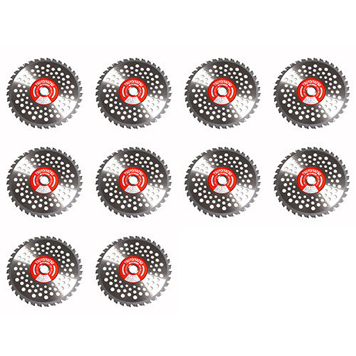 ■【10枚組】刈払機用チップソー 強いやつ 230mm×36P 斜め埋め込み型 超硬チップ使用 ブリスターパック 雑草用 草刈り|ハーティ・エクスプレス