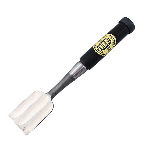 ■播州三木五百蔵作追入鑿木目仕上黒檀柄三枚裏寸四(42mm)手打ち桂大工道具のみノミ