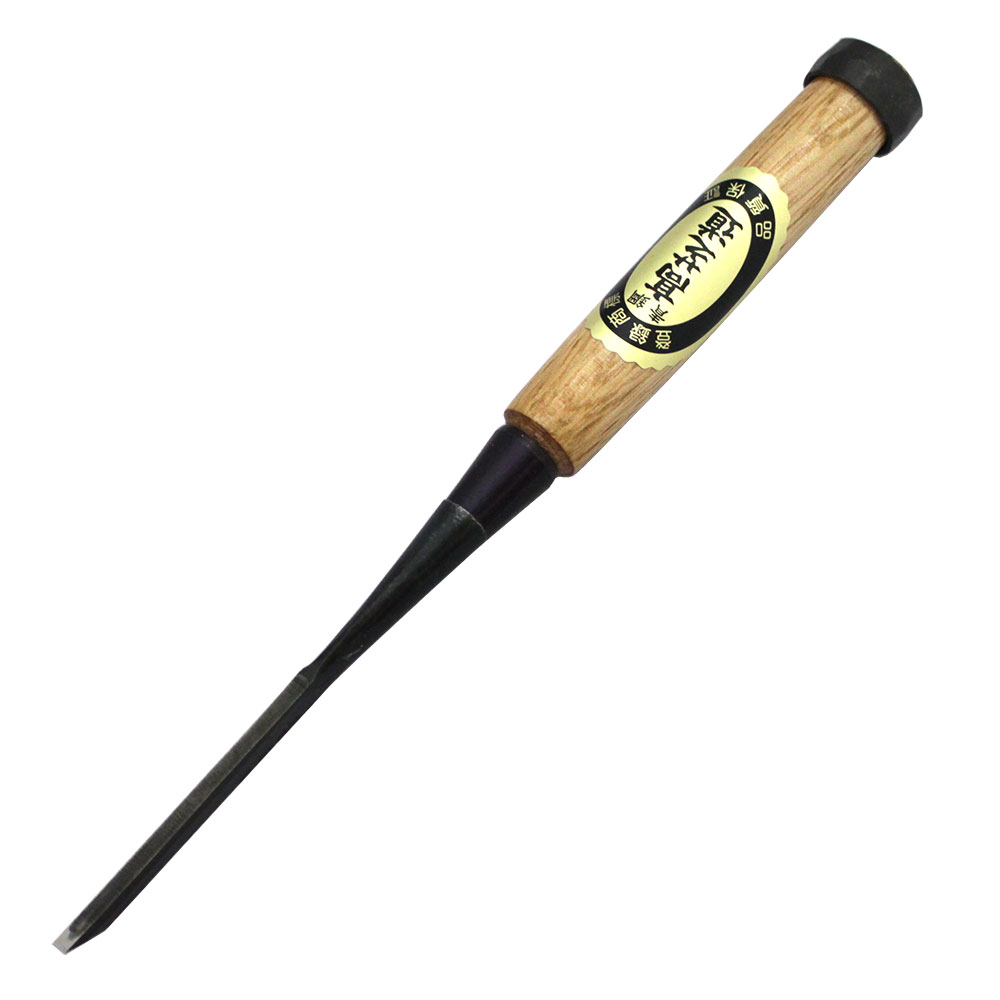 ■播州三木 高芝郁夫鑿製作所 高道 追入鑿 白樫柄 青鋼 一枚裏 一分(3mm) 黒裏 スリ合わせ無し 手打ち桂 大工道具 のみ ノミ｜ハーティ・エクスプレス