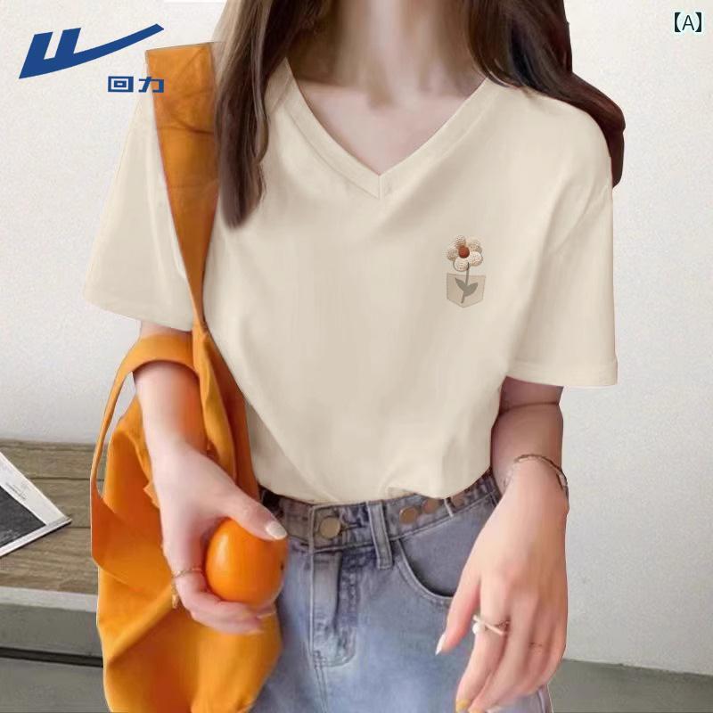 シンプル レディース Tシャツ 無地 戦士 肩 Vネック 半袖 レディース Tシャツ 夏 2025 冷感 大きいサイズ 早春 長袖 レイヤリング シャツ Y