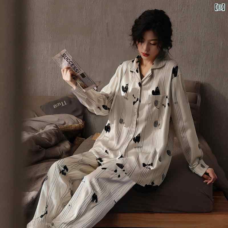 ルームウェア ママ レディース パジャマ キャットマン 冷感 パジャマ 女性用 ハイエンド スタイル 春秋 2025 ホームウェアは 夏に 外で 着用 できます