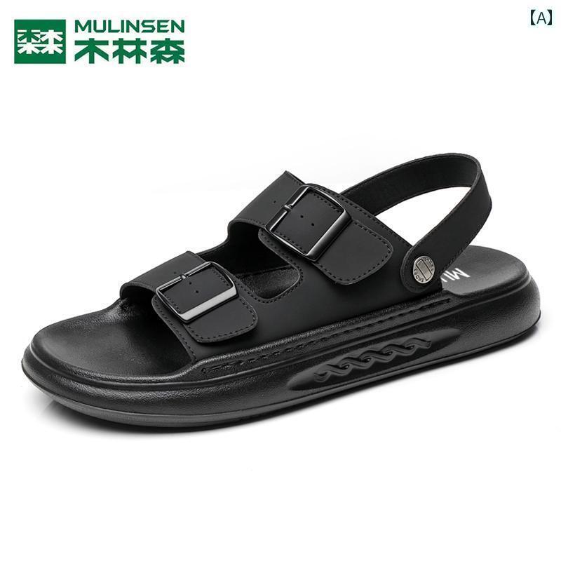 スリッパ メンズ サンダル Mulen メンズサンダル 夏用 ウェーディングシューズ アウトドアや ドライブに 履ける 滑り止め ビーチ レザーサンダル