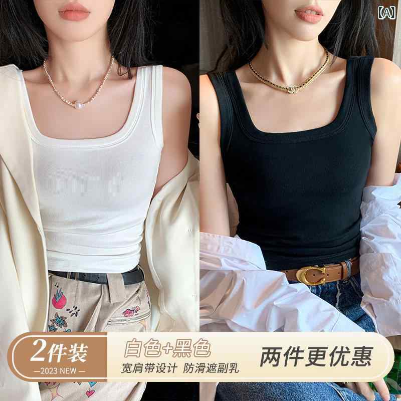 キャミソール シンプル レディース 美しい 背中と スリム シルエットが 特徴の 夏の アウトドアに 最適な スクエアネックの ベスト。 2025年の 幅広 ショルダーストラップで サイドの 胸を カバー し ボトム サスペンダー トップと して 着用 できます。 4,585円