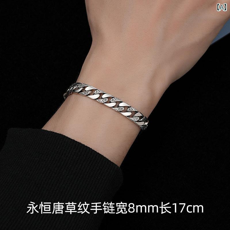 ハワイアン ブレスレット メンズ シルバーコード 925 シルバー キューバン ブレスレット メンズ ドミナ リング ファッション パンク 唐草 模様 ボーイズ ハンド ジュエリー 誕生日 プレゼント 11,940円
