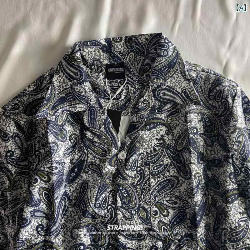 アロハシャツ 半袖 ストラップ 付き クラシックカ シュー フラワー キューバ カラー 半袖 花柄 シャツ メンズ レディースの ハワイ タイ レトロ