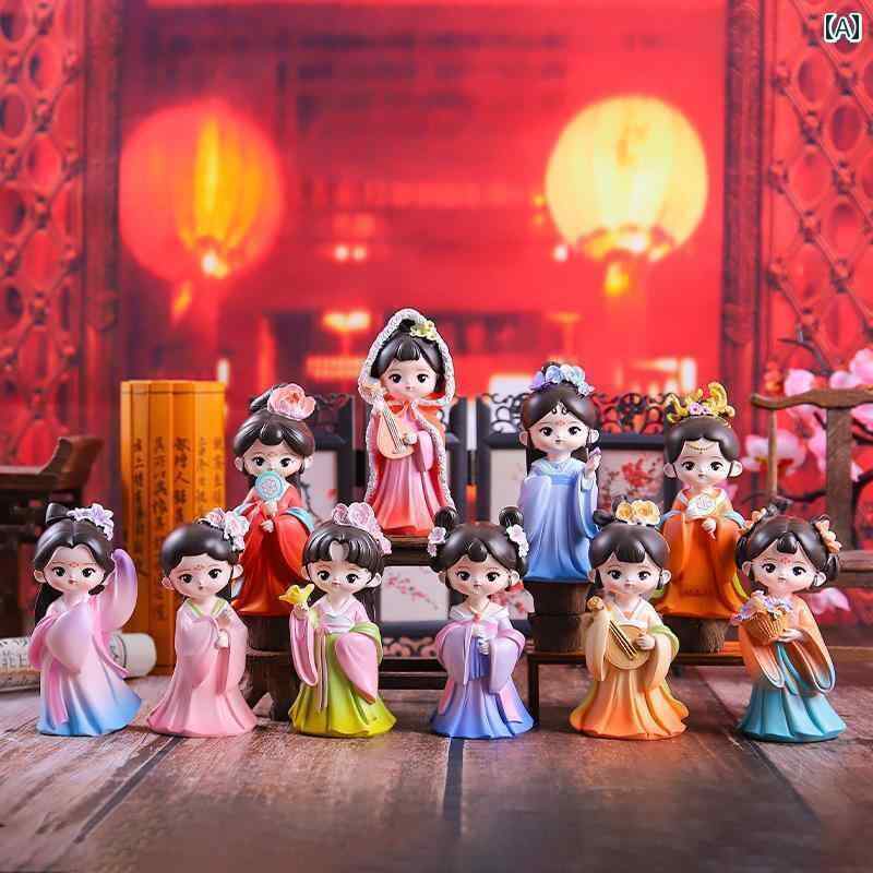 かわいい 飾り 雑貨 チャイナ 風 シリーズ レトロ 魅力 トップ 10の 美女の 小さい 装飾品 樹脂 精巧 贈り物 誕生日 プレゼント