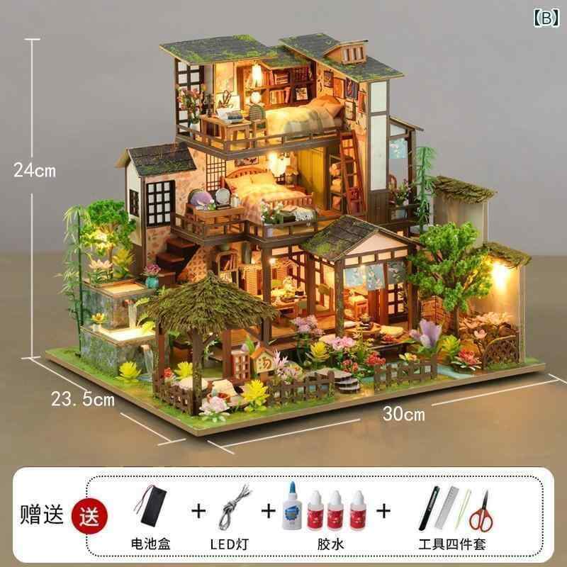 かわいい 飾り 雑貨 DIY 小屋 竹春 庭 チャイナ風 マイクロ 風景家 別荘 組み立て 女の子 誕生日 プレゼント