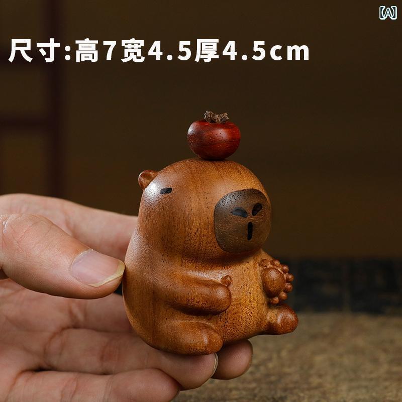 かわいい 飾り 雑貨 カピバラの 感情の 安定 カピ モルモット デスク トップ 木彫り 装飾品 誕生日 プレゼント 女の子 かわいい 小さい ギフト