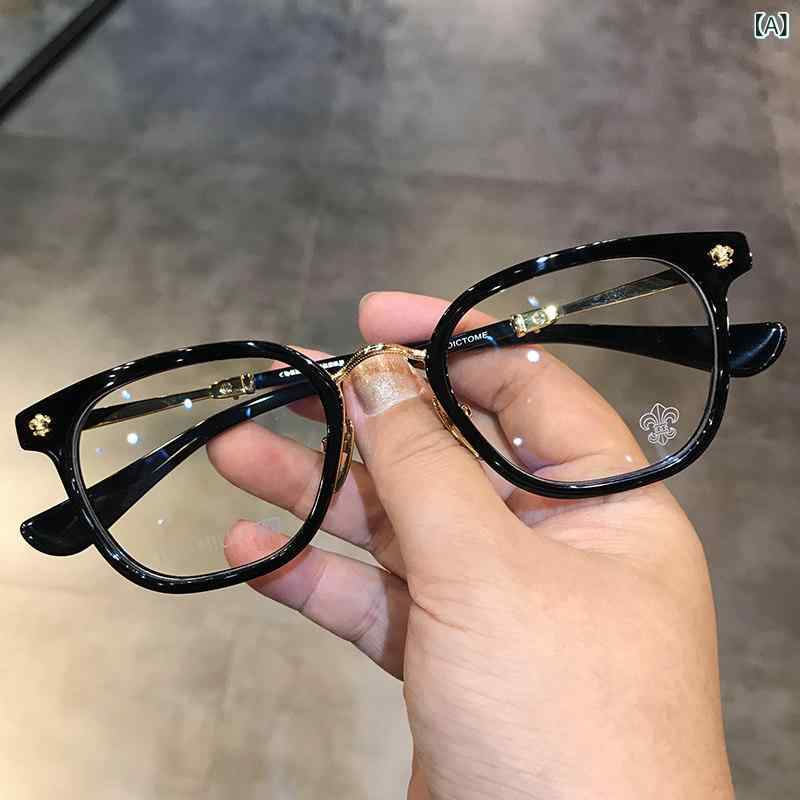 眼鏡 PC眼鏡 Jiandan Luoxin メガネ フレーム 男女兼用 韓国 個性的な 大きい 顔に 幅広く 対応 近視用 ブルー ライト カット