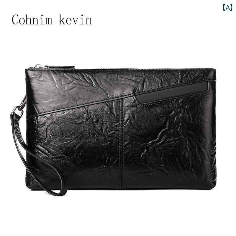 クラッチバッグ メンズ おしゃれ Cohnim ケビン メンズ ハンドバッグ 革 ビジネス トップレイヤー 牛革 ウォレット クラッチバッグ カジュアル レザーバッグ