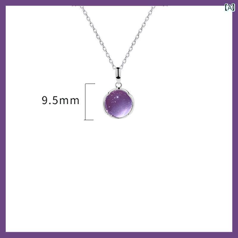 ネックレス レディース ジュエリー デイタイム コレクションの アメジストネックレス ペンダント 高級 スター リング シルバーアクセサリー レディース ガールフレンドの 誕生日 プレゼント ジュエリー