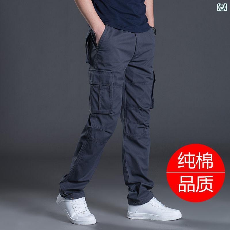 ワークパンツ 男性用 夏用 オーバー オール メンズ パンツ カジュアル 作業着 アウトドア 耐摩耗 ストレート ゆったり 春秋 厚手 マルチ ポケット ズボン