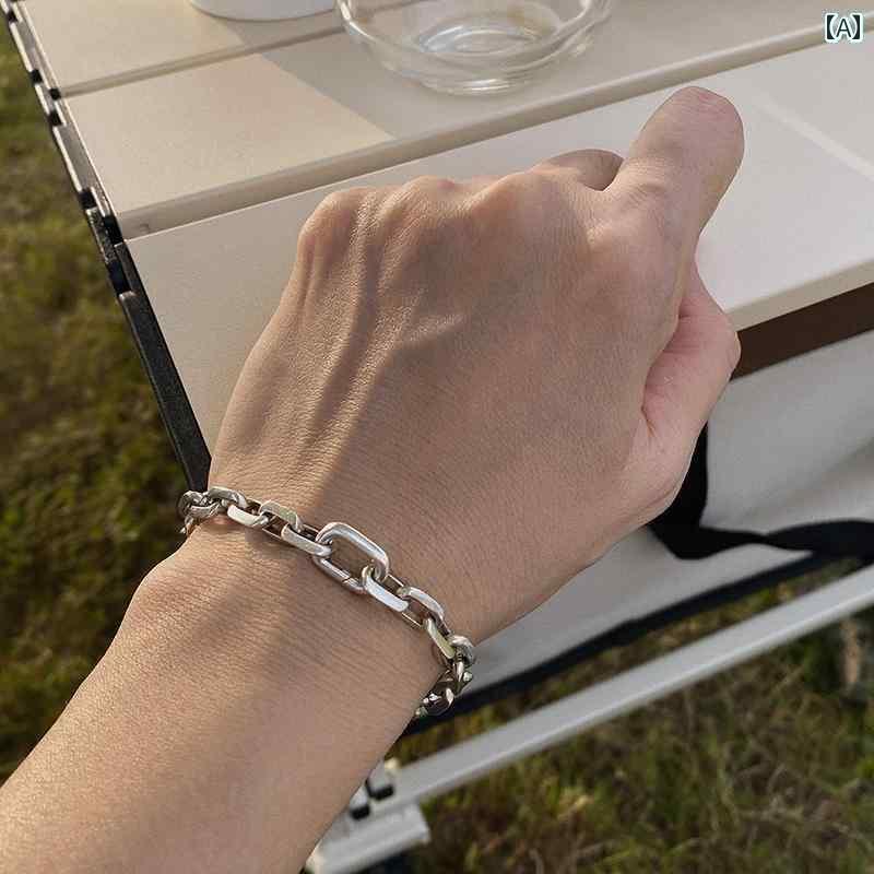 ブレスレット ジュエリー ラグジュアリー S925 スター リング シルバー スパルタ メンズ ブレスレット シンプル ハイエンドと アメリカ シルバージュエリー