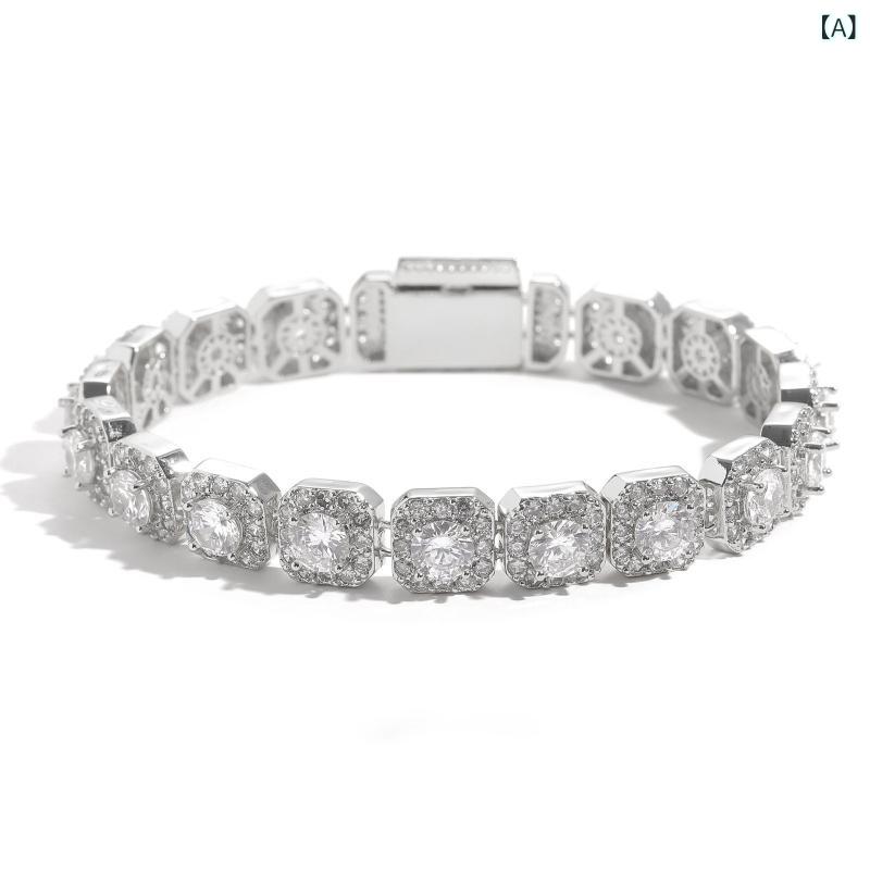 腕輪 宝飾品 ラグジュアリー ICE BLING 10 粍 鍵を掛ける 精製糖 盛りだくさん 生産ライン石ころ ジルコン メンズ 腕輪 真四角 チェーン店 御居処 跳ねる 庭球腕輪