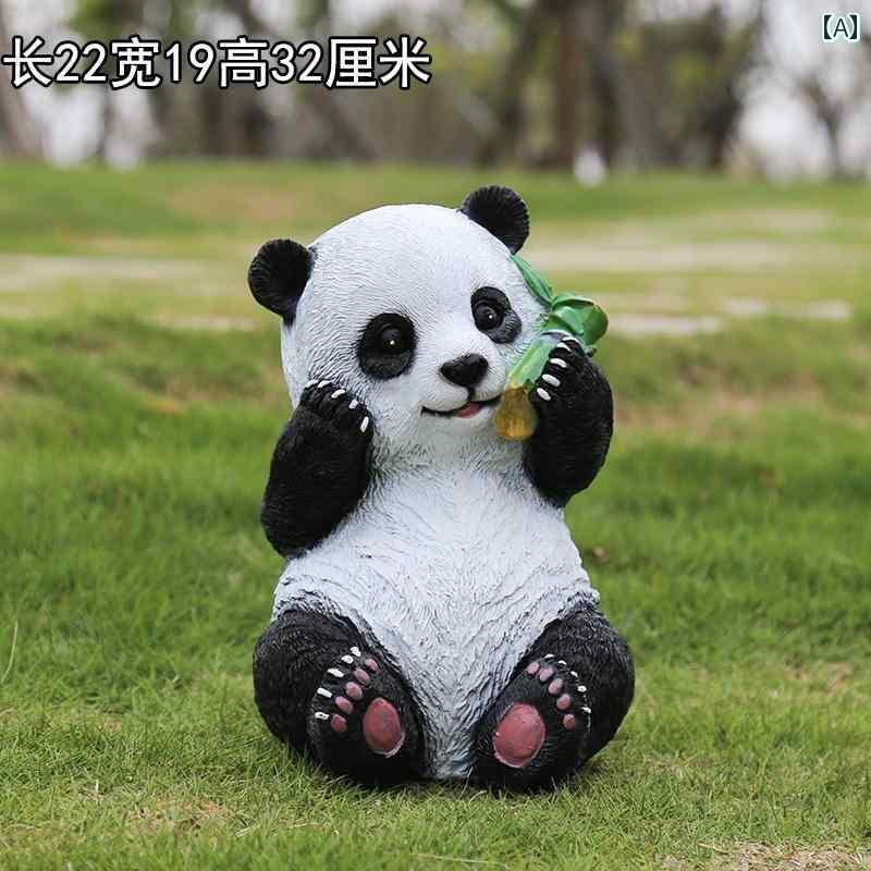 かわいい 飾り ガーデニング DIY 庭の 装飾 中庭の 屋外 芝生の 彫刻 樹脂 工芸 動物の シミュレーション パンダの