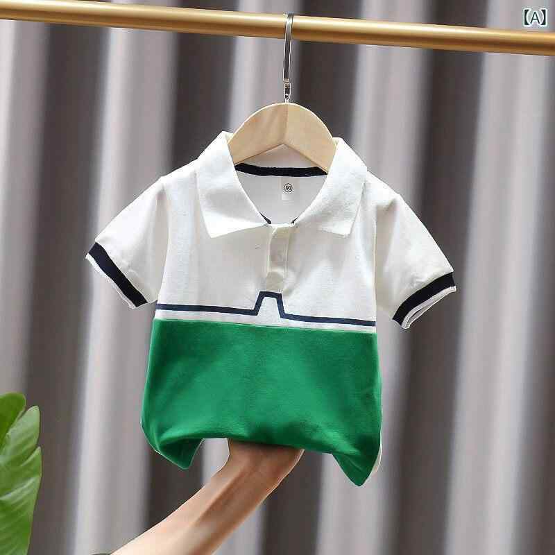 子供用 ゴルフウェア キッズ 子供用 ゴルフウェア 夏 男の子 半袖 Tシャツ カジュアル ポロシャツ ゴルフ 子供服 スポーツ トップス