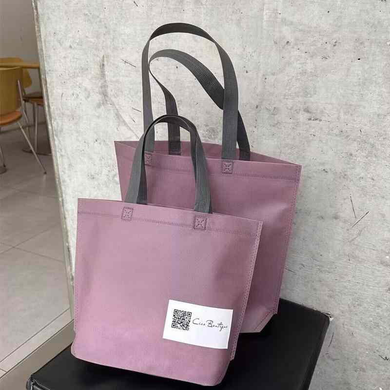 トートバッグ 収納 便利 タロイモ 色の不 織 布 ハンドバッグ エコ バッグ ショッピング 衣料 品 店 包装 袋