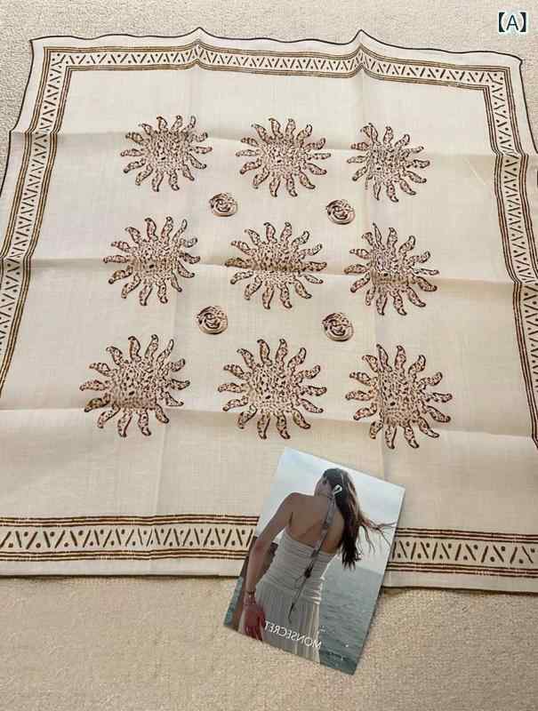 Stylish bandanas Hair Accessories The correct Sea Breeze Natural Lamis Silk scarf, printed, square scarf Neckties High-end summer fashion head