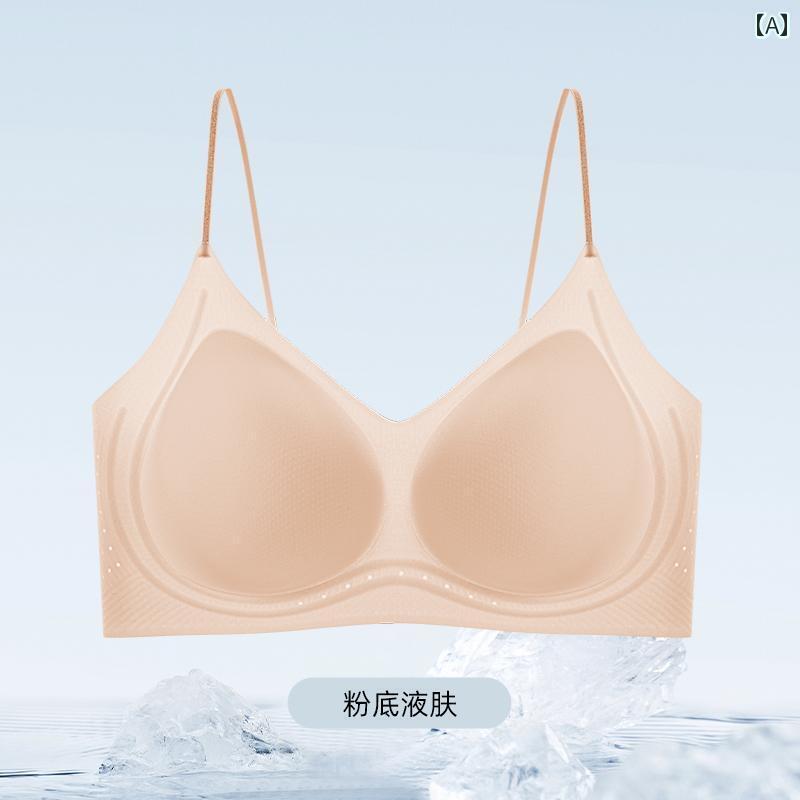 レディース ブラジャー 相応う Gujin 2025 冷やりとした 肌付き レディース シームレス 好いたらしい 通気性 スチール写真 輪っかなし ギャザー ブラジャー 限りない