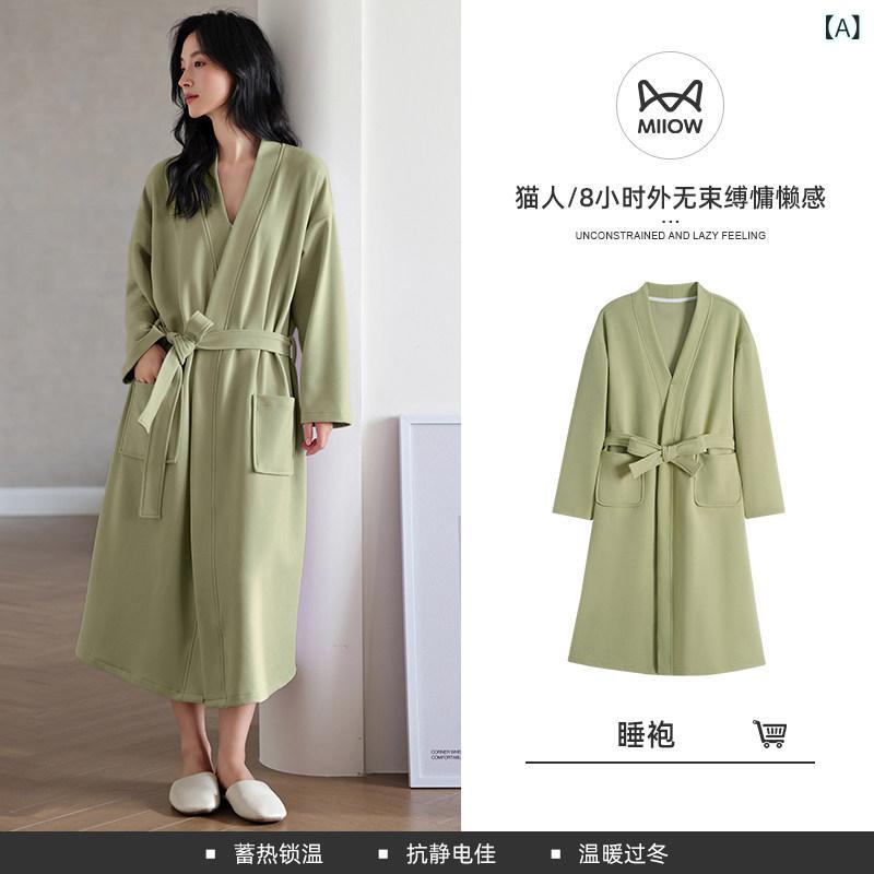 化粧着 好いたらしい 着心地 キャットマン ナイト爵化粧着 レディース 秋冬 ＦＲＧ 天鵝絨 長袖 羊毛 朦々たる 生あたたかい パジャマ 歳月 養護ホーム御召しもの 背広