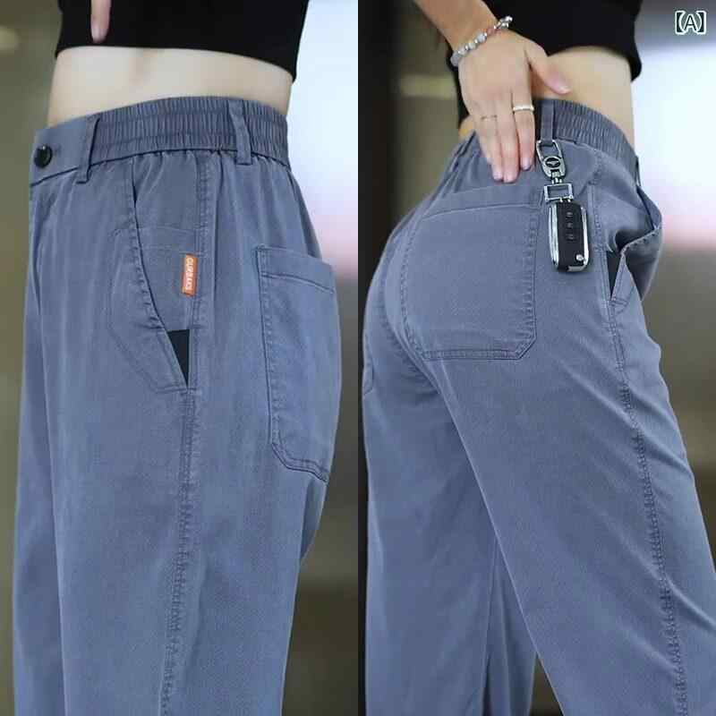 ストレートパンツ カジュアル シック リヨセル カジュアル パンツ メンズ 夏 薄手 モップ ストレート 万能 冷感 ワイド レッグ