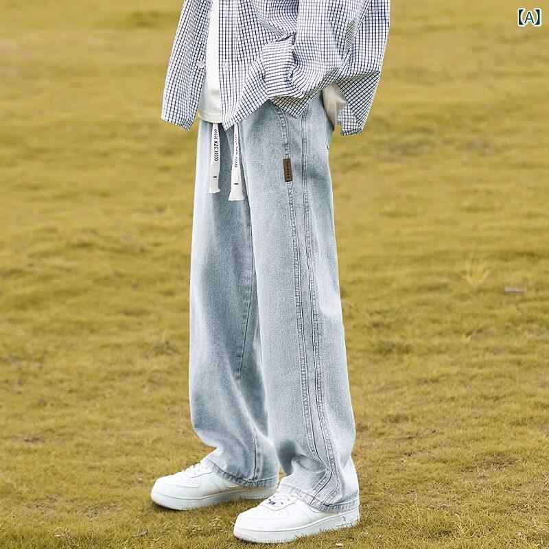 ストレートパンツ カジュアル シック ウッドペッカー メンズジーンズ 夏 細身 2025 カジュアル ストレート ワイド レッグ ロング パンツ K