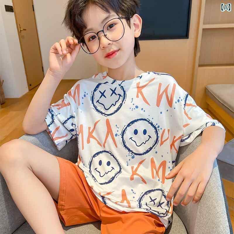 児童 寝巻き おしゃれ 男の子用 パジャマ 夏用 エアコン 服 2024年 子供用 薄手 男の子 ベビー 半袖 夏服
