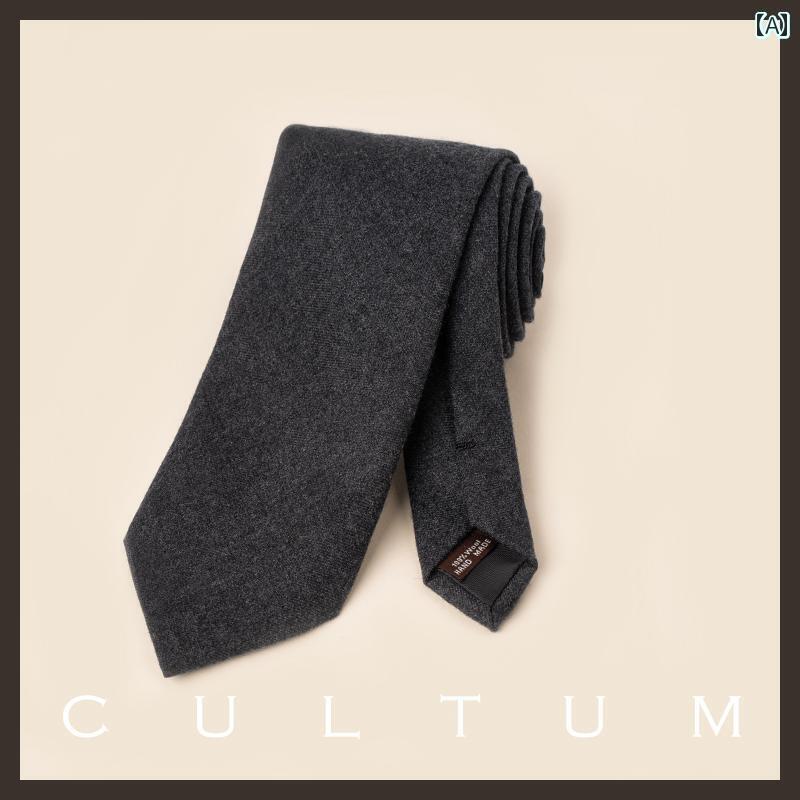 おしゃれな メンズ ネクタイ CULTUM クラシック 8 CM フル ウール 裏地 付き ネクタイ メンズ フォーマル 新郎 結婚式 カジュアル スーツ