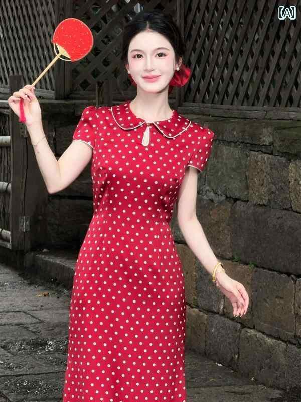 点点 水玉 衣装 ゼ リン 御召しもの バン シア お人形さん 色つや レトロ スピード競技引き上げる 赤いこと 美 白 ガーリー 水玉 魚肉 尻っ方 スコート