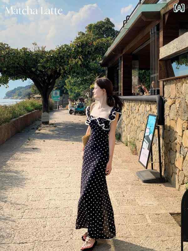 一点 水玉 衣裳 韓国 お嬢さん フレンチ フラウンス御召しもの 分かりやすいで 雅びやかな 黒の 一点の 酉の方角 ロング 御召しもの 祝い日 表現スタイル