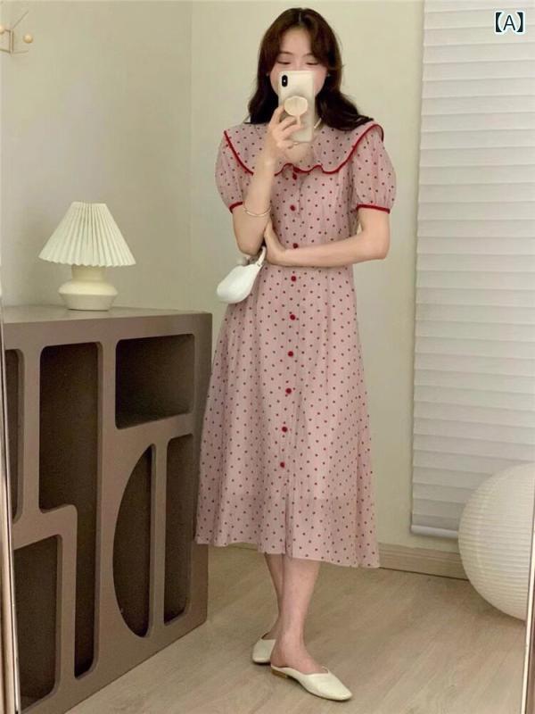 点点 水玉 衣装 フレンチ お人形さん 色つや 点点の 御召しもの 成人女性用 夏 2025年新 表現スタイル か細い相応う スコート