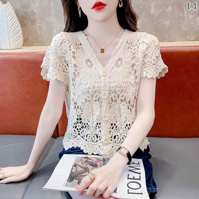 トップス 半袖 ニット 冷感 半袖 Tシャツ レディース 夏 薄手 2024で スリム Vネック セーター トップ｜北摂軽太郎便