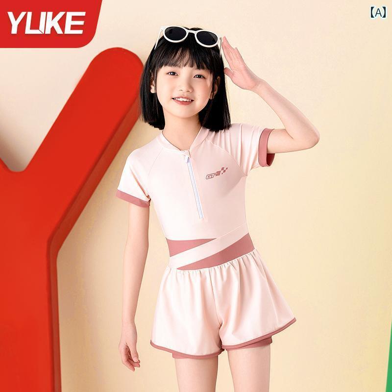 キッズ 水着 ワンピース 女の子用 子供 水着 女の子 2025年 新型中大 女の子用 保守的 プロ 速乾 水泳 中学生 日焼け防止