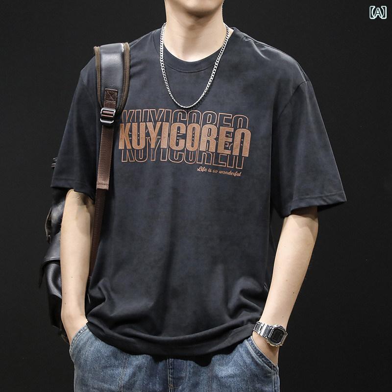 刷り上げる ティーシャツ メンズ 倉石 易 樹 刷り上げる 半袖 ティーシャツ メンズ 服 夏 2025 大層らしい大きさ アメリカン 甚だしい