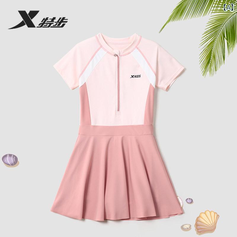 キッズ 水着 ワンピース 女の子用 Xtep 子供用 ワンピース 水着 2025年 新型 女の子 冬用 大 中型 温泉