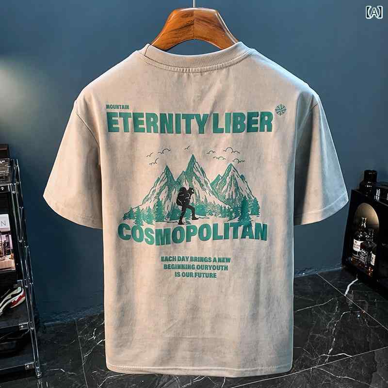 メンズTシャツ ワンポイント セミール メンズ 半袖 Tシャツ 2025 夏 薄手 ゆったり 大きいサイズ プリント トップス