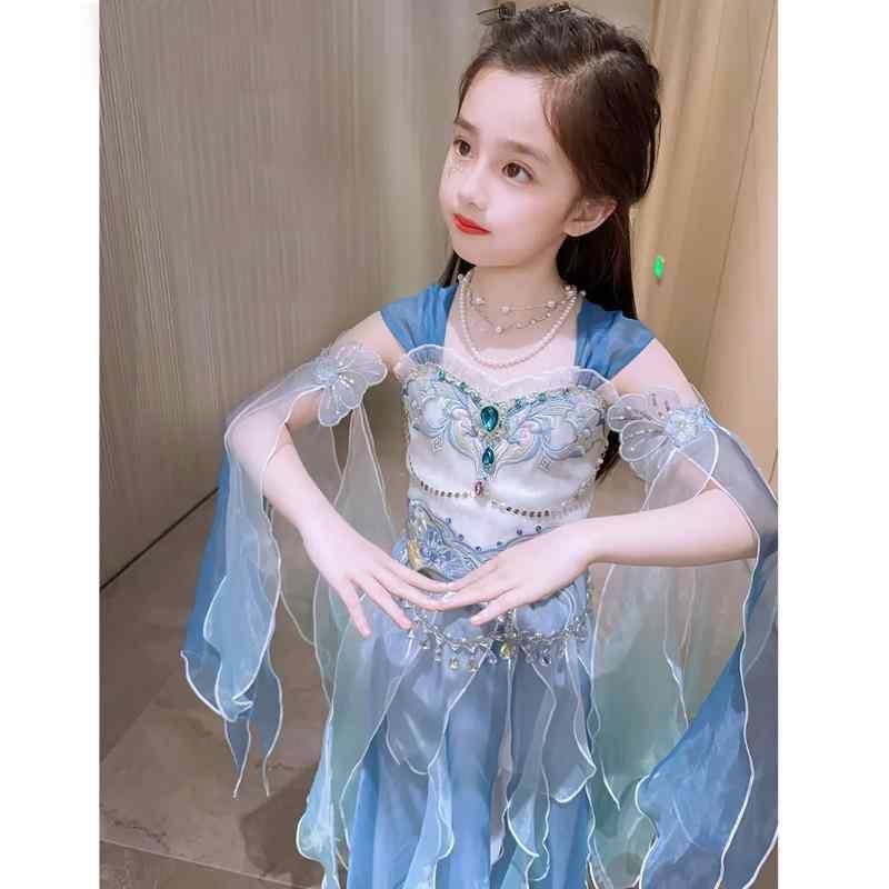 マーメイド キッズ用 高級 ガールズ ドレス 夏 スタイリッシュ スーパー フェアリー 漢服 子供 マーメイドプリンセスドレス マーメイドドレス スカート