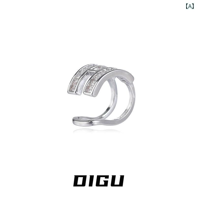 【楽天市場】おしゃれ イヤーカフ レディース DIGU 軽量 高級 シンプル ラインストーン 文字 H イヤー クリップ 個性 ファッション ...