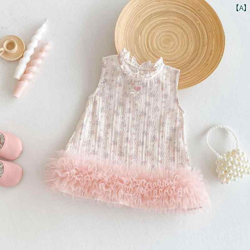 かわいい ドレス ベビー ベビー 服 夏 プリンセス ベスト ドレス 女児 おしゃれ レース スイート 1歳