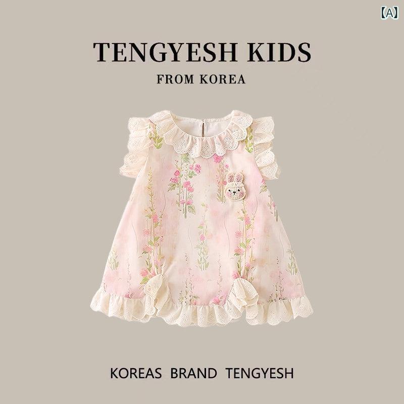 かわいい ドレス ベビー 韓国 TENGYESH ベビー 夏服 パッケージ ロンパース 女児 ジャンプスーツ 夏 スカート 1歳 ドレス｜北摂軽太郎便
