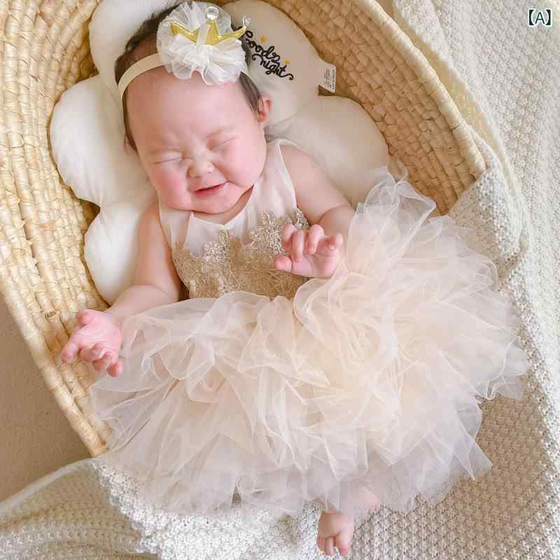 赤ちゃん用ドレス かわいい 子供服 プリンセス ドレス 女の子 誕生日 パーティー ベビー 1歳 百日 ふわふわ ケーキ サマー