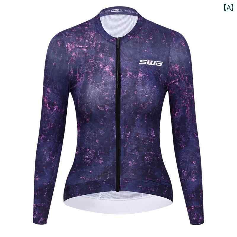 レディース サイクリング ウェア SWG Mingsheng 秋 レディース パープル スター 長袖 サイクリング スーツ ドリーム ファッション 速乾 ロード バイク 装備 7,803円