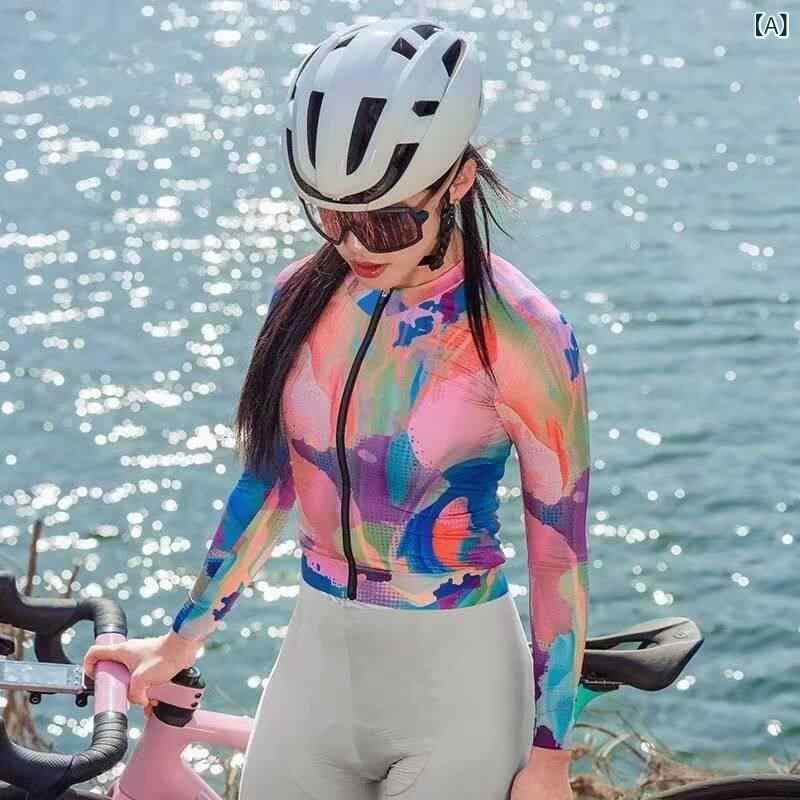 レディース サイクリング ウェア 女性用 長袖 サイクリングウェア 春秋 夏 2025 プロ 速乾 トップス 自転車 スーツ ドリーム カラー